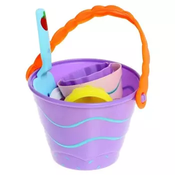 Песочный набор в сетке «Тортик» ведерки, свечки, лопатки, тарелочки, формочки, МИКС