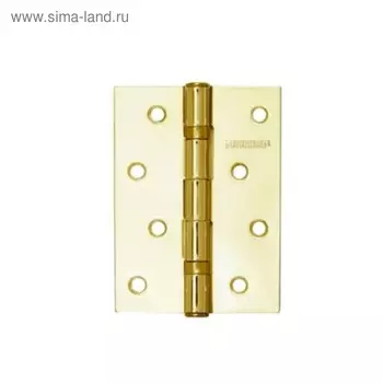 Петля дверная "АЛЛЮР" 2043 2BB-FHP BP, 101х76 мм, 2 подшипника, цвет латунь, 2 шт.