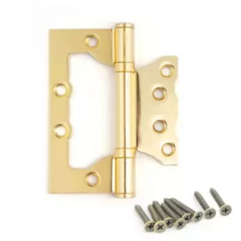 Петля дверная AVERS B2G, 100х75х2.5 мм, без врезки, 2 подшипника, цвет золото, 2 шт.
