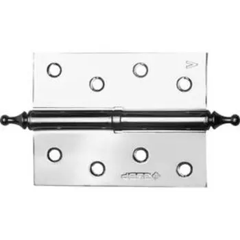 Петля дверная разъемная "ЗУБР", 1 подшип., цвет хром, левая, крепеж, 100 х 75 х 2.5 мм, 2 шт. 5457