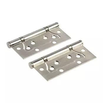 Петля дверная TRODOS, 100х75х2 мм, без врезки, цвет никель