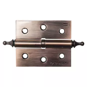 Петля дверная "ЗУБР" ЭКСПЕРТ, 75х63х2,5 мм, разъемная, правая, подшип., цвет ст. медь, 2 шт.