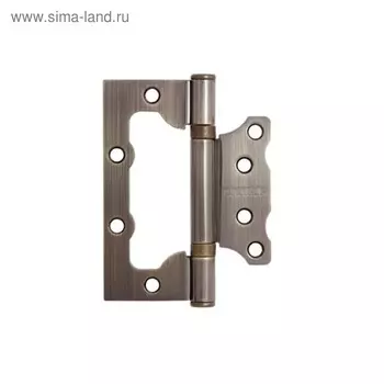 Петля накладная "АЛЛЮР" 100х75 2BB AB, без врезки 2.5 мм, цвет бронза, 2 шт.