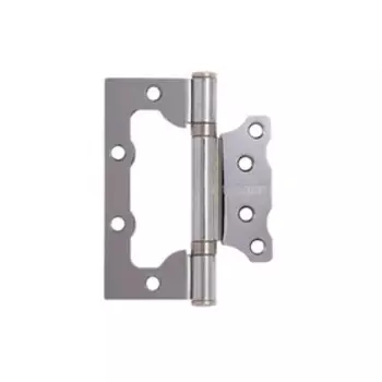 Петля накладная "АЛЛЮР" 100х75 2BB CP, без врезки, 2.5 мм, цвет хром, блистер, 2 шт.