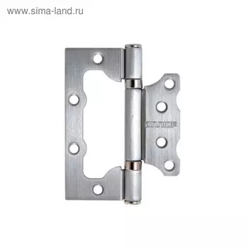 Петля накладная "АЛЛЮР" 100х75 2BB SCP, без врезки, 2.5 мм, цвет матовый хром, блистер, 2 шт