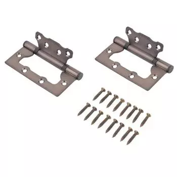 Петля накладная без врезки "АЛЛЮР" 100х75 2BB MBN коробка, 2,5 мм, цвет графит, 2 шт.