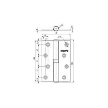 Петля съемная Punto 113/HD-4 SB, левая, цвет матовое золото