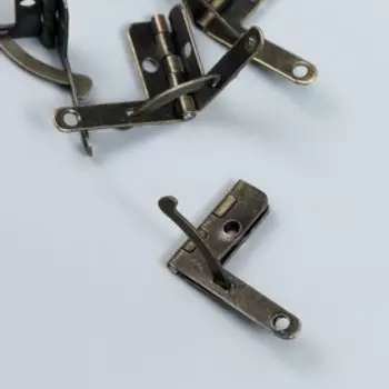 Петля с ограничителем металл (набор 6 шт) бронза 2,5х2 см