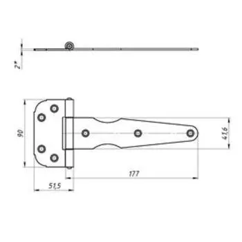 Петля-стрела ПС-160, без покрытия