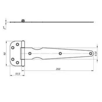 Петля-стрела ПС-250, без покрытия