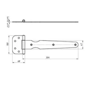 Петля-стрела ПС-290, 2 мм, без покрытия