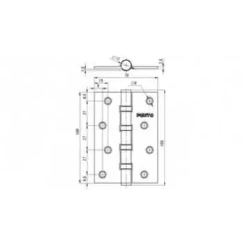 Петля универсальная 4B/HD 100 PN, цвет матовое никель