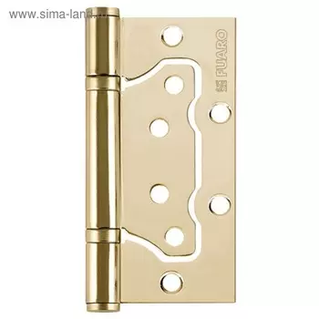 Петля универсальная Fuaro 500-2BB 100x2.5 PB, без врезки, цвет латунь, 1 шт.