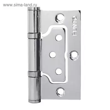 Петля универсальная Punto 200-2B CP, 75x2.5 мм, без врезки, цвет хром, 1 шт.