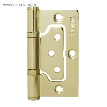 Петля универсальная Punto 200-2B PB, 75x2.5 мм, без врезки, цвет латунь, 1 шт.