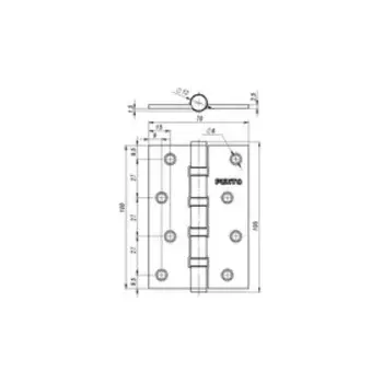 Петля универсальная Punto 4B/HD 100 CP, цвет хром