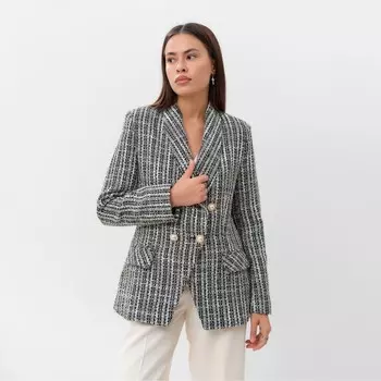 Пиджак твидовый двубортный MIST р. 48. синий