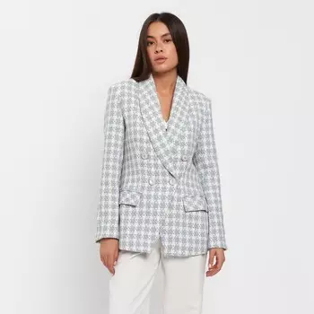 Пиджак твидовый двубортный MIST р. 50, голубой