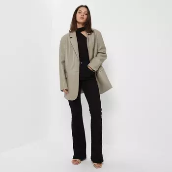 Пиджак женский (экокожа) Eco leather, цвет серый, размер 42-44