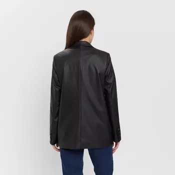 Пиджак женский (экокожа) MINAKU: Eco leather, цвет чёрный, размер 48