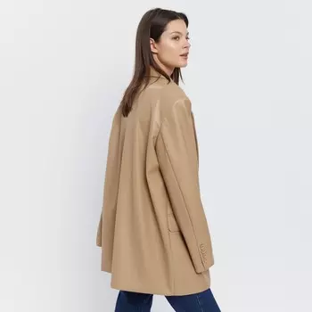 Пиджак женский (экокожа) MINAKU: Eco leather, цвет бежевый, размер 42-44