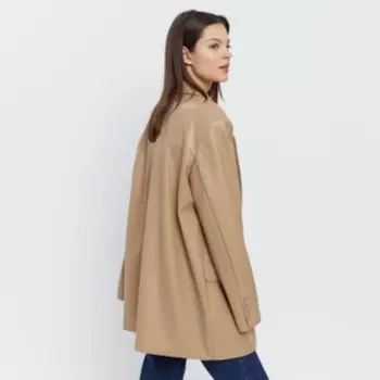 Пиджак женский (экокожа) MINAKU: Eco leather, цвет бежевый, размер 46-48