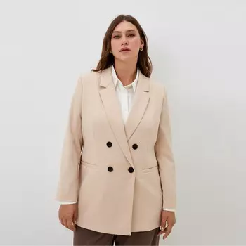 Пиджак женский двубортный MIST plus-size, р.56, бежевый