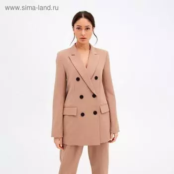 Пиджак женский двубортный MIST размер 50, цвет бежевый