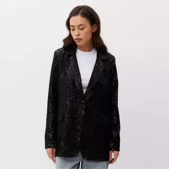 Пиджак женский с пайетками MIST р. 50, черный
