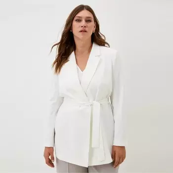 Пиджак женский с поясом MIST plus-size, р.58, белый