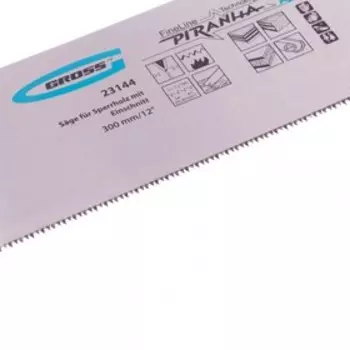 Пила Gross PIRANHA 23144, 300 мм, 11-12 TPI, каленый зуб 3D, двухкомпонентная рукоятка