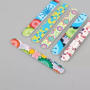 Пилка для ногтей, прямая, 180/180 грит, 15 см, фасовка 20 шт., МИКС