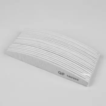 Пилка для ногтей, лодочка, 180/200 грит, 18 см, фасовка 20 шт., серая