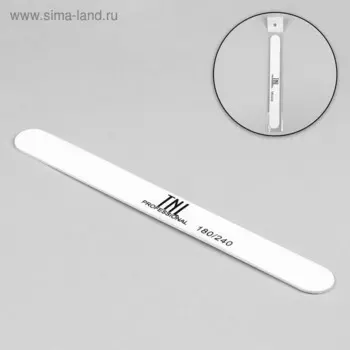 Пилка - наждак, на деревянной основе, абразивность 180/240, 18 см, цвет белый