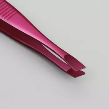 Пинцет для бровей, скошенный, узкий, 9 см, МИКС