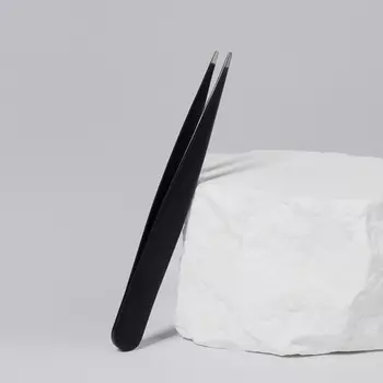 Пинцет заострённый, 9.5 см, чёрный