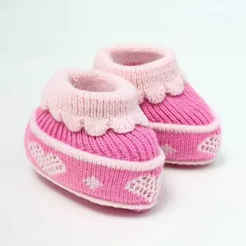 Пинетки детские, цвет розовый, размер 12см