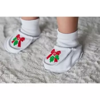 Пинетки Крошка Я "Новогодний пингвинчик", белый, р.24, рост 68 см