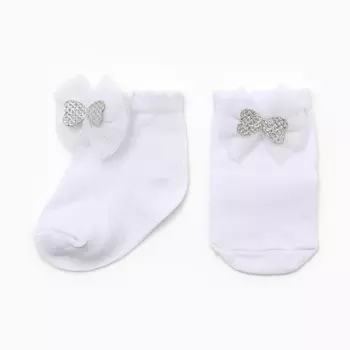 Пинетки ясельные, цвет белый, 0-6 мес