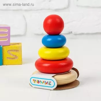 Пирамидка деревянная, 5 элементов