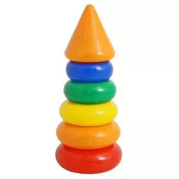 Пирамидка детская, 5 колец с конусом