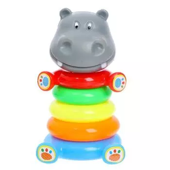 Пирамидка «Бегемотик», 5 колец