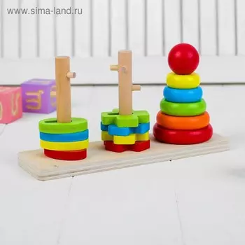 Пирамидка логическая «Цветочки и кружочки»