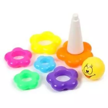 Пирамидка «Смайлик», 6 колец