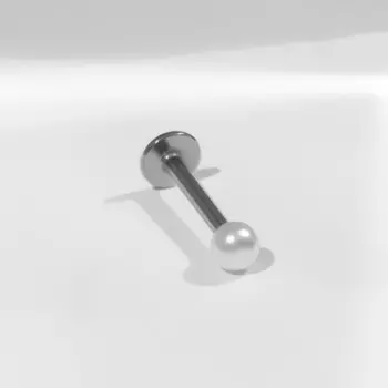 Пирсинг лабрет «Жемчуг», L=1.2 мм, белый в серебре