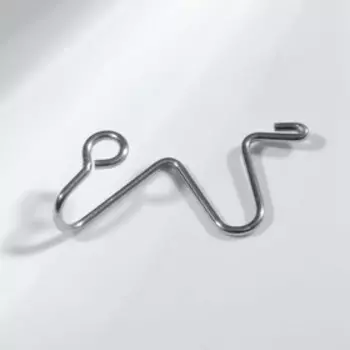 Пирсинг универсальный (фейк) "Абстракт" волна, L=2,4см, цвет серебро