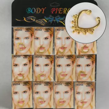 Пирсинг в нос (фейк для септума) «Кольцо» капля, набор 12 шт., L=15 мм, цвет золото