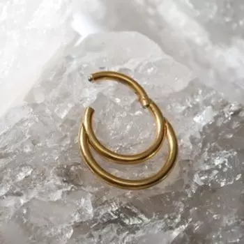 Пирсинг в нос (кликер) "Дуги", d=8мм, цвет золото