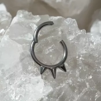 Пирсинг в нос (кликер) «Шипы», d=8.5 мм, цвет серебро