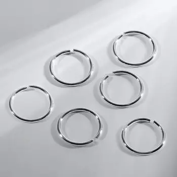 Пирсинг в нос «Колечко» классика, d=10 мм, набор 6 шт., цвет серебро